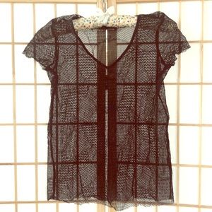 AllSaints Black Lace Top size 2